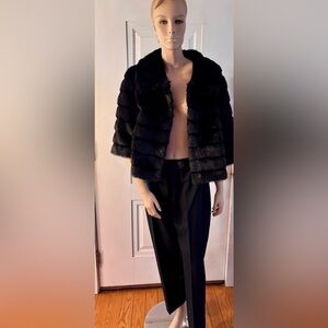 Vintage Black slacks 100 % wool Evan Picone union label size 12